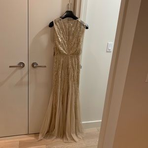 Aidan Mattox MD1E208169 Long Formal Removable Beaded Cape Dress main image 1